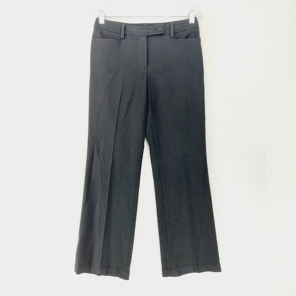 Talbots Heritage Dress Pants Black Flat Front Slacks Business Trousers P4885
